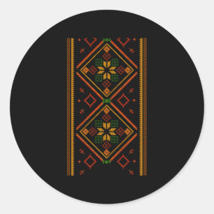 Vyshyvanka Ukrainska Embroidery Embroiderade Pro U Runt Klistermärke