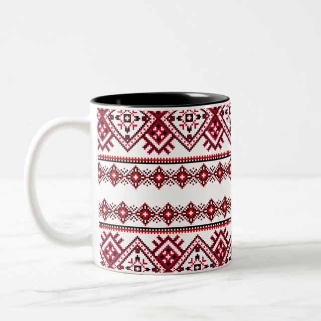 Vyshyvanka Ukrainska Mönster Mugg (Vänster)