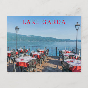 vyvykort för sjö Garda lakeside-restaurang Vykort