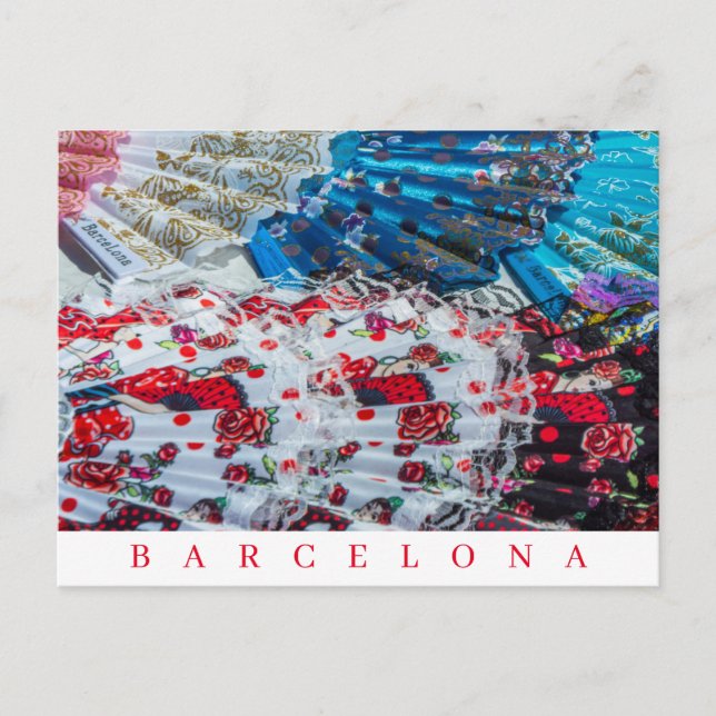 vyvykort i fläkt i Barcelona Vykort (Framsida)
