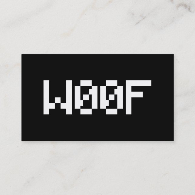 W00F [Leetspråk Djur Ljud] Visitkort (Framsida)