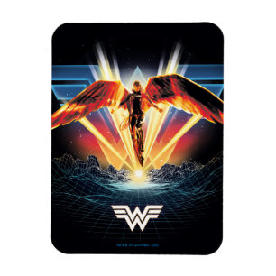 W84  80:s Retrowave  Woman Graphic Magnet