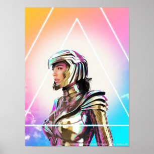 W84 Lo Fi kvinna Golden Armor Porträtt Poster