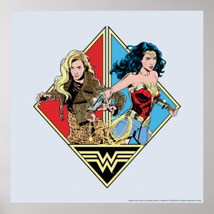 W84  Retro Tecknad Barbara Minerva &  Woman Poster