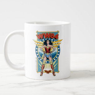 W84 Retro Tecknad tecken för kvinnliga tecken Jumbo Mugg