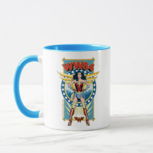 W84 Retro Tecknad tecken för kvinnliga tecken Mugg