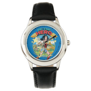 W84 Themyscira Woman Retro Tecknad Art. Armbandsur
