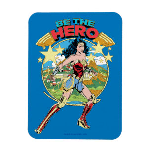 W84 Themyscira Woman Retro Tecknad Art. Magnet