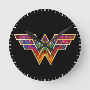W84 Woman Kaleidoscope-Logotyp Rund Klocka