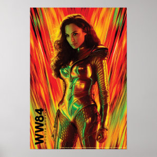 W84 Woman Kaleidoskop, röd Orange Poster