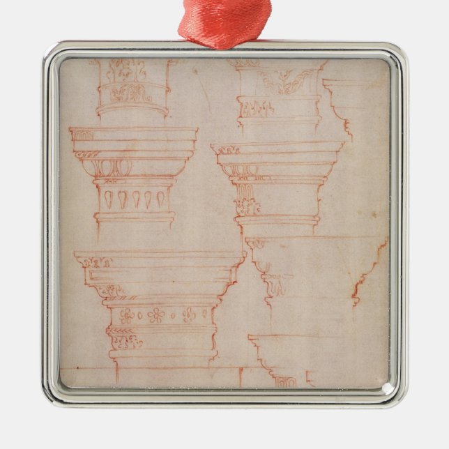 W.18v-studie av kolonnhuvudstäder julgransprydnad metall (Framsidan)