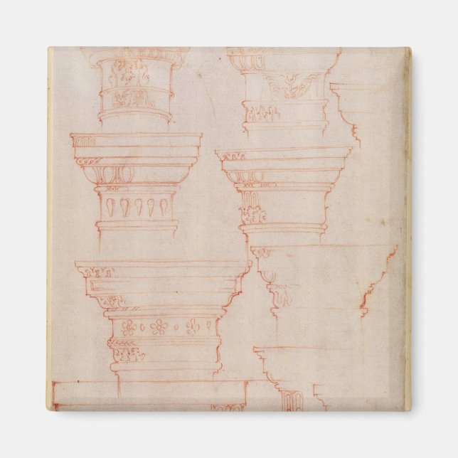 W.18v Studie av kolumnhuvudstäder Magnet (Framsidan)