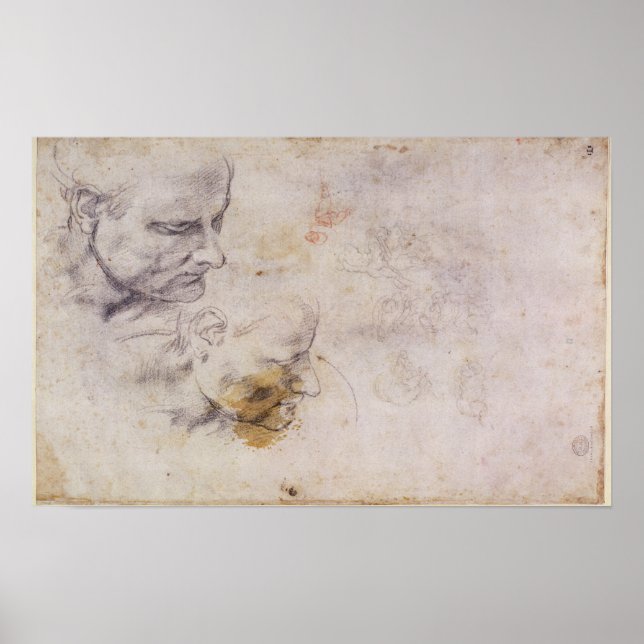 W.60 Skiss av handjur, på två ställen Poster (Framsidan)