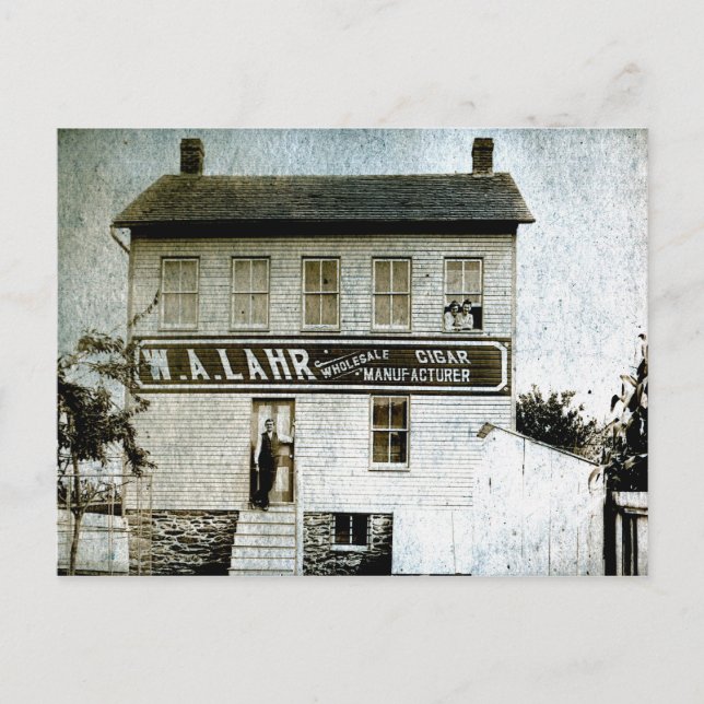 W. A. Lahr Wholesale Cigar Manufacturer Circa 1900 Vykort (Framsida)