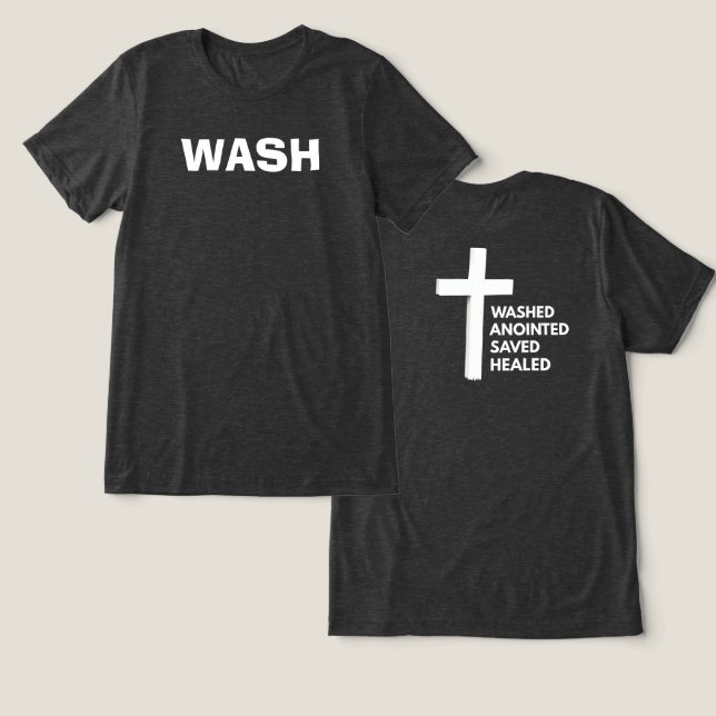 W.A.S.H. Kristet T-shirt (Design fram och bak)