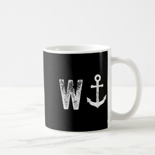 W Anchor Funny Wanker Idiot British Slang Kaffemugg