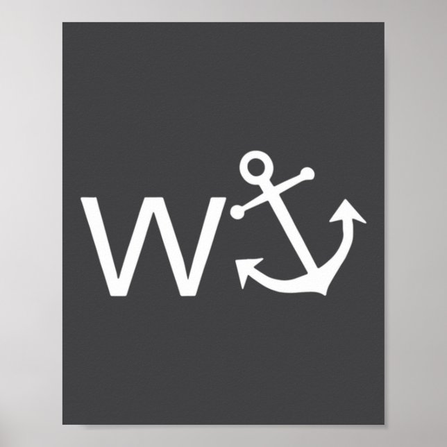 W Anchor Funny Wanker Jerk Funny Slang  Poster (Framsidan)