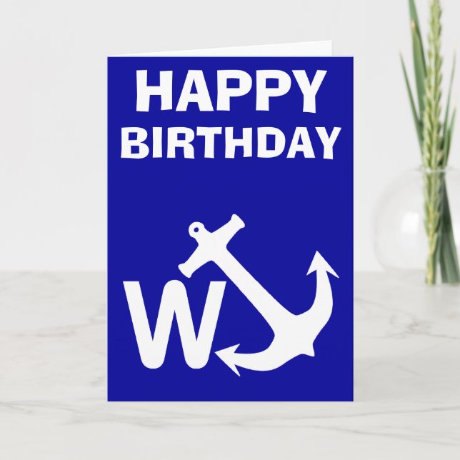 W Anchor Wanchor Joke Funny Gift Kort (Framsida)