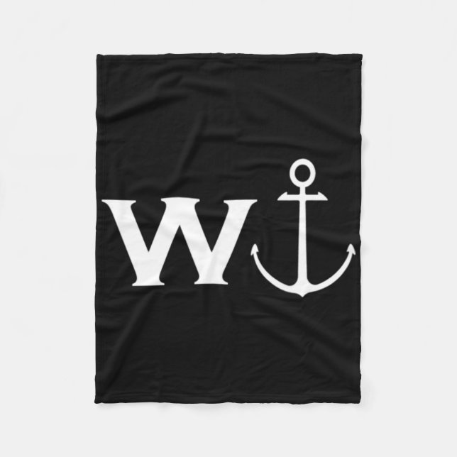 W Anchor Wanker Funny Sailing Boating Fleecefilt (Framsidan)