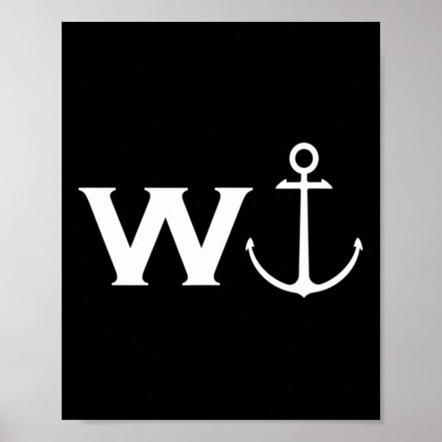 W Anchor Wanker Funny Sailing Boating Poster (Framsidan)
