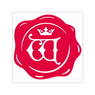 W - Antique Vax Seal Gothic Krona Initial Brev Självfärgande Stämpel