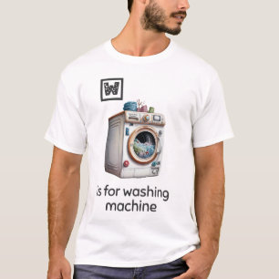 W är avsett för Tvättande av Maskin T-Shirt