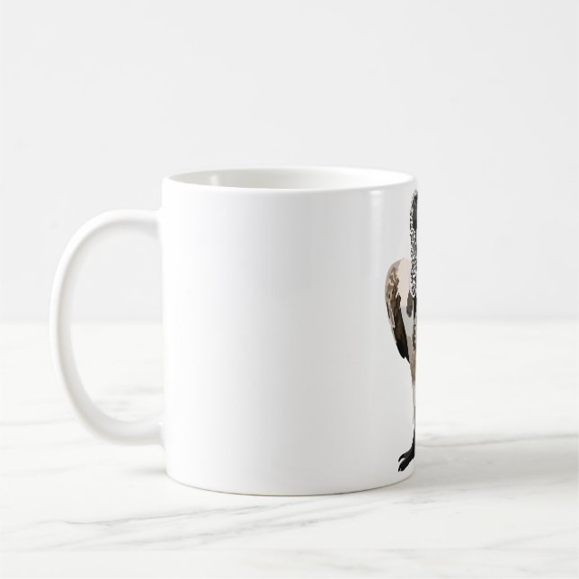 W är för Vit backad kultur Kaffemugg (Vänster)