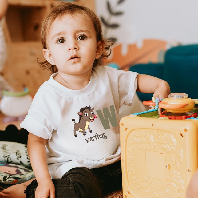 W är för Warthog: Adsible Alphabet T Shirt (Skapare uppladdad)