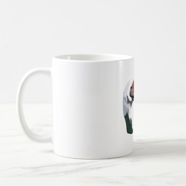 W är för White Naped Crane Kaffemugg (Vänster)