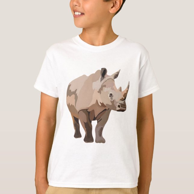W är för White Rhino T Shirt (Framsida)