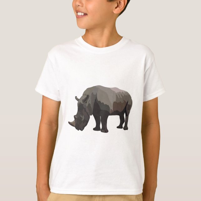W är för White Rhino T Shirt (Framsida)