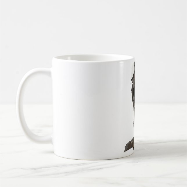 W är för White Turied Marmoset Kaffemugg (Vänster)