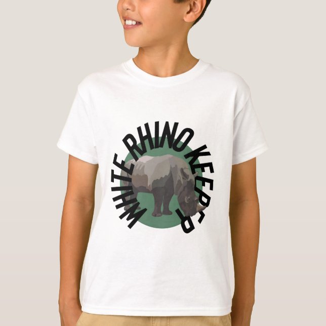 W är till White Rhino Keeper T Shirt (Framsida)