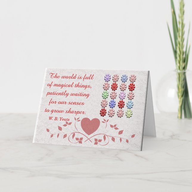 W. B. Yeats - gratulationskort Kort (Framsida)