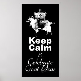 W Behålla Lugn Celebrate Goat Year Black Poster