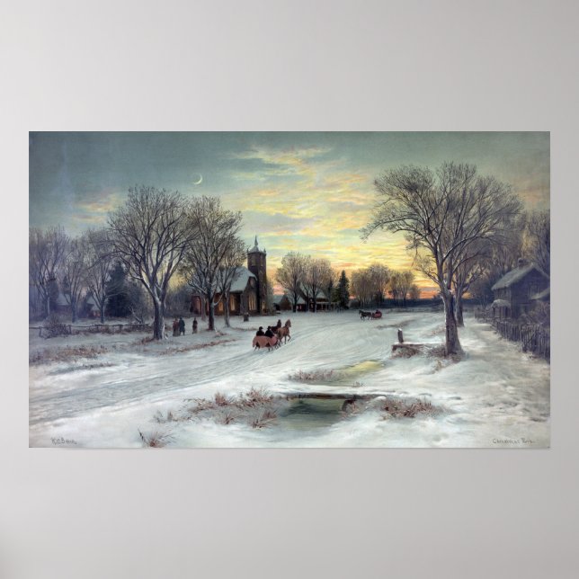 W.C. BAUER-CHRISTMAS KVÄLL-PRINT POSTER (Framsidan)