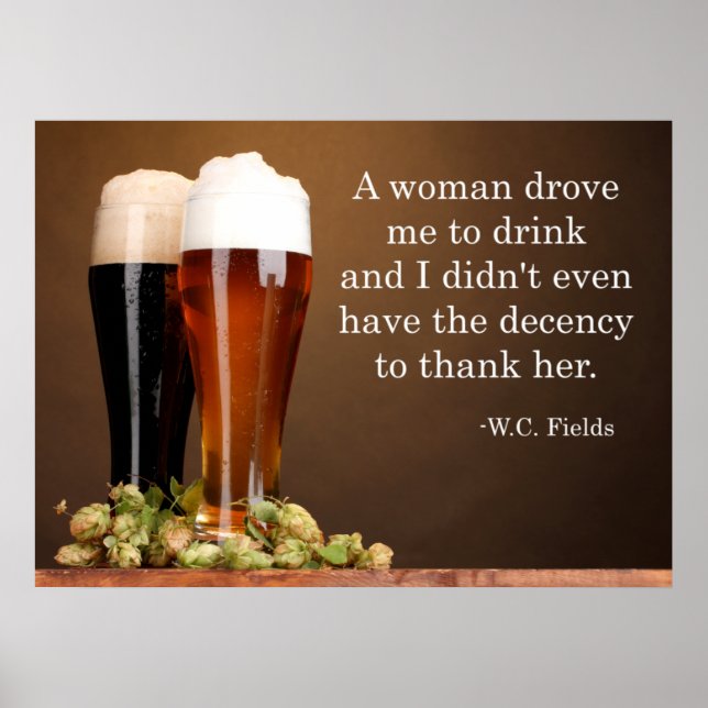 W.C. Fält Beer Quote Poster (Framsidan)