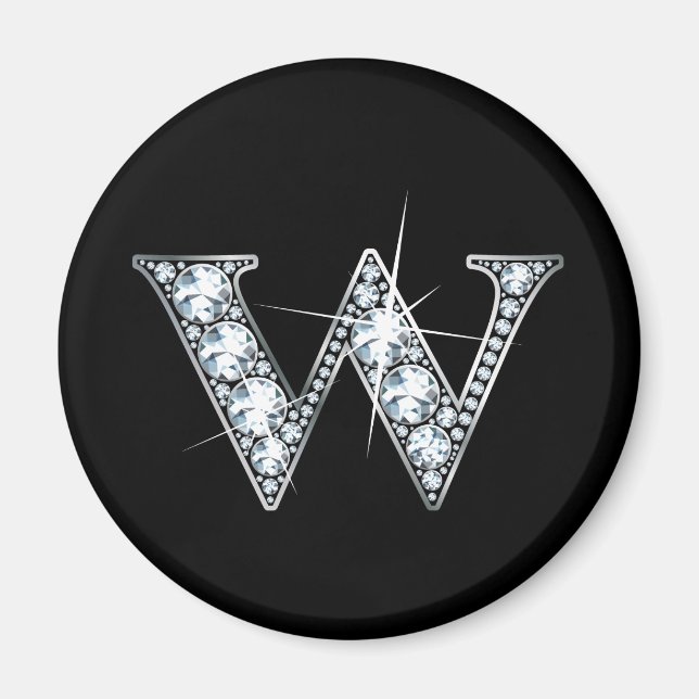 "W" Diamond Bling Magnet (Framsidan)