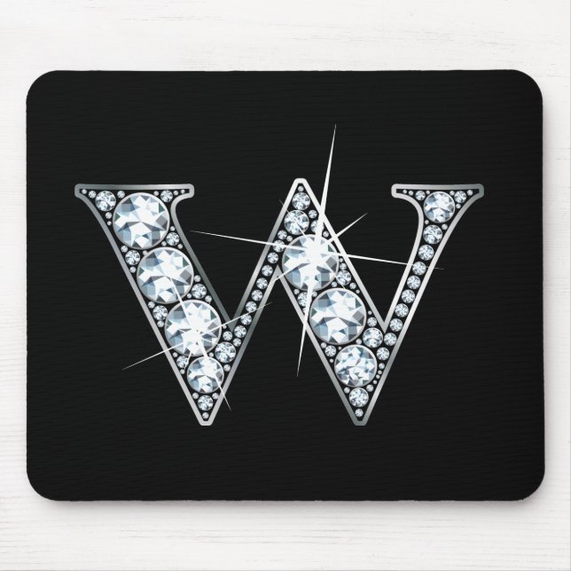 "W" Diamond Bling Mousepad Musmatta (Framsidan)