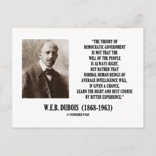 W.E.B. Dubois Theory of Democratic Government Vykort