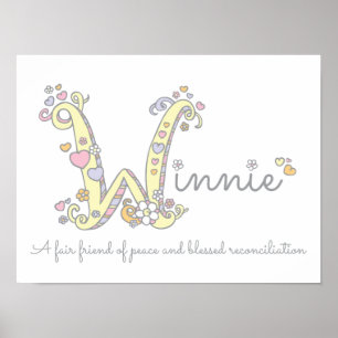W för Winnie initial klotter konstnamn betydelse Poster