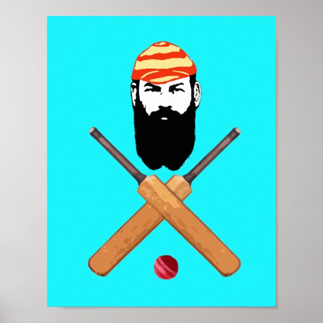 W G Grace Vintage Cricketer Poster (Framsidan)
