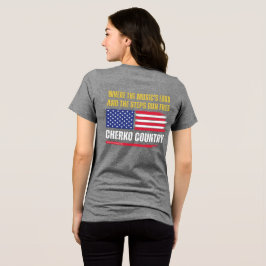 (W-Grey) US Flagga / Musikens Högt & Steg Körs Fri T Shirt