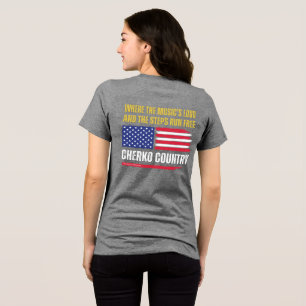 (W-Grey) US Flagga / Musikens Högt & Steg Körs Fri T Shirt