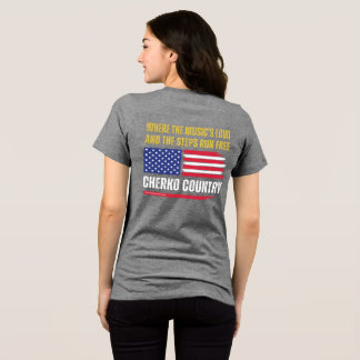 (W-Grey) US Flagga / Musikens Högt & Steg Körs Fri T Shirt