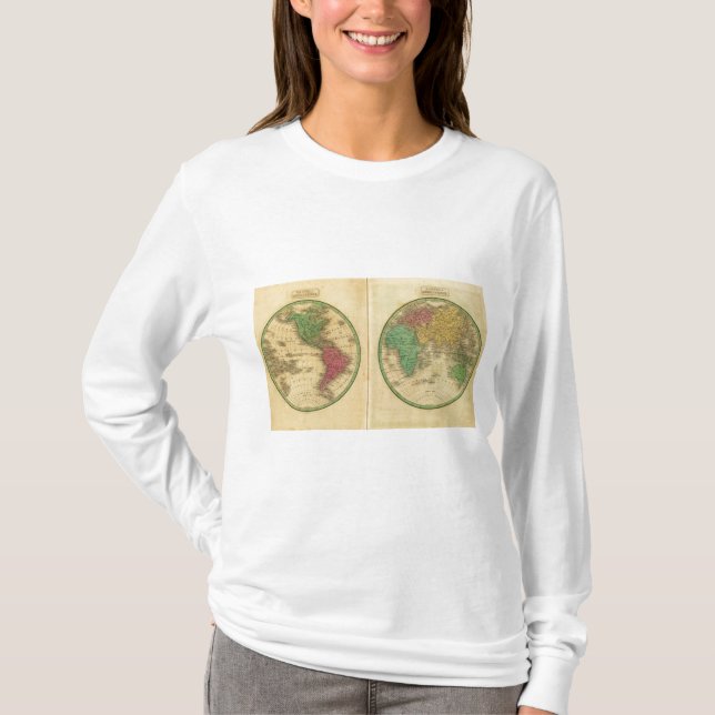 W-halvklot, e-halvklot tee (Framsida)