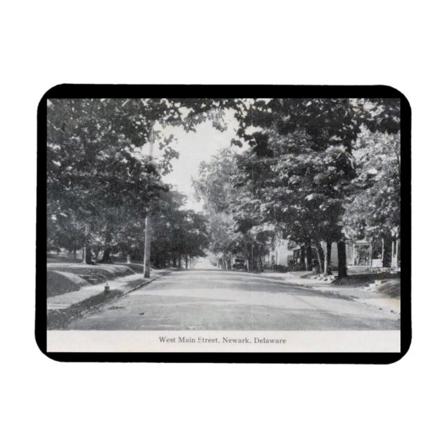 W. Main St., Newark, Delaware Vintage Magnet (Horisontell)