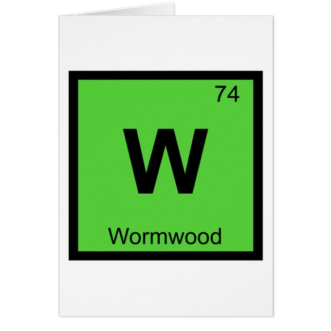 W - Malört Kemi Periodiska Systemets Symbol Hälsningskort (Framsidan)