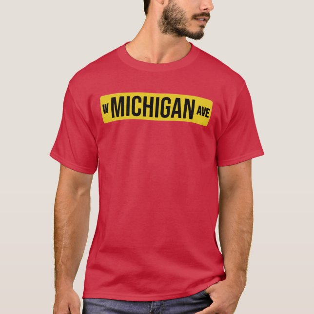 W MICHIGAN AVE svart WESTERNT MICHIGAN T Shirt (Framsida)