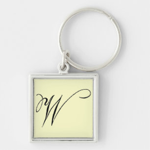 'W' Monogram - nyckelkedja Fyrkantig Silverfärgad Nyckelring
